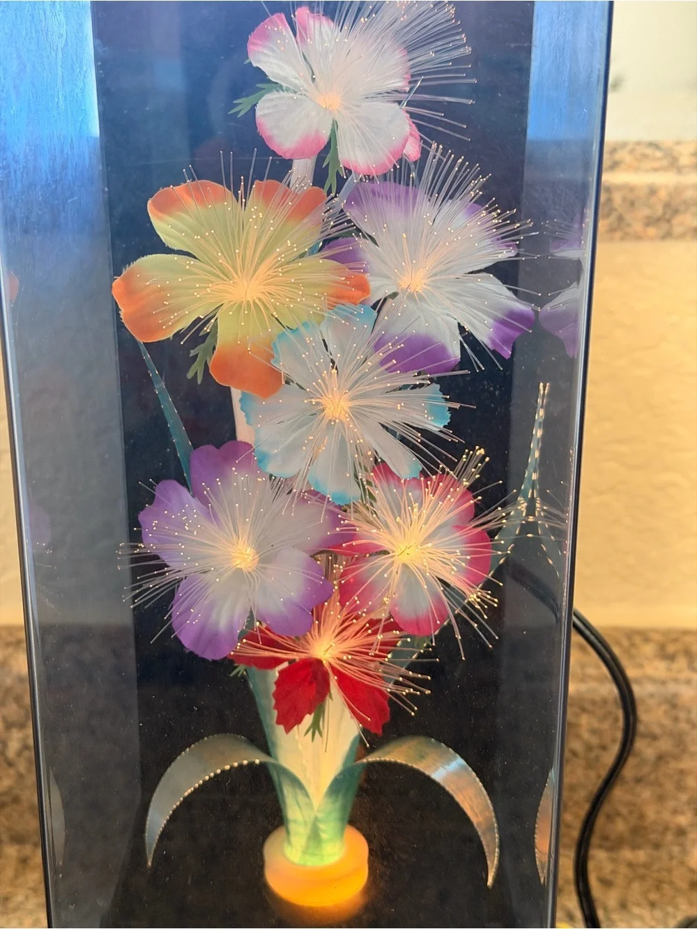 Vintage 80’s Multicolor Fiber Optic Floral Lamp Retro Nostalgia Working Lights